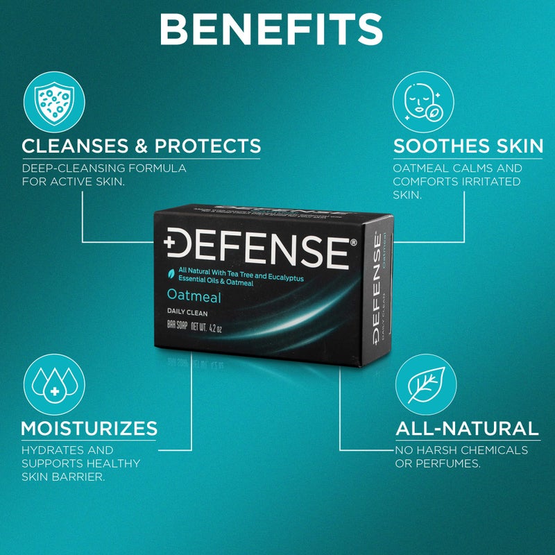 Defense Soap 5pk All Natural Oatmeal Bar Soap for Men | Made by Wrestlers with Tea Tree Oil & Eucalyptus Oil to Promote Healthy Skin - Image 3
